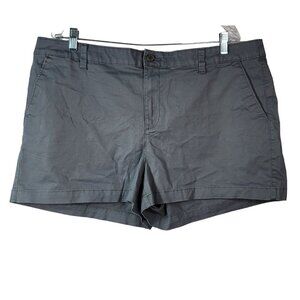 A New Day Stretch Chino Shorts Gray Size 18 Button Zip Pockets Elastizado